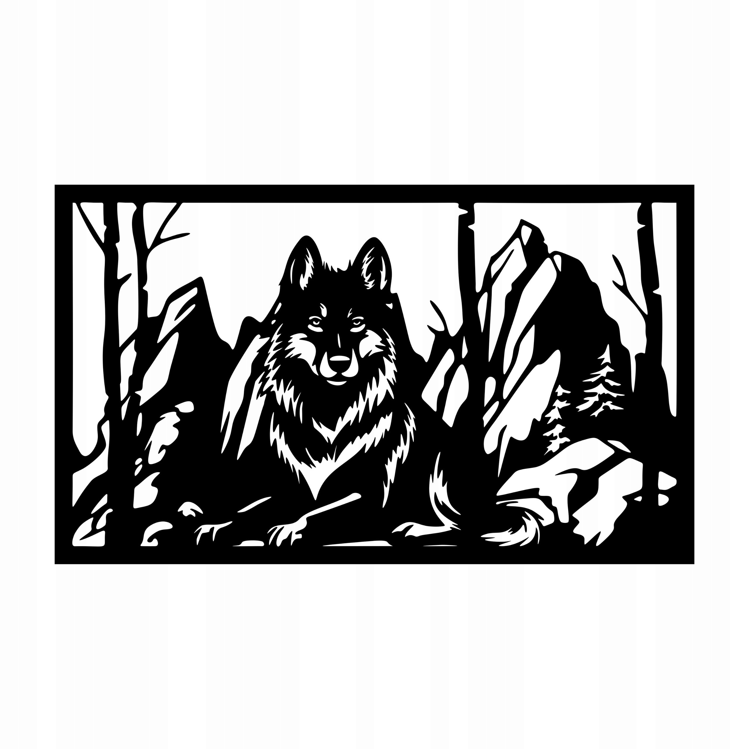 Przykład wektoryzacji z motywem wilka